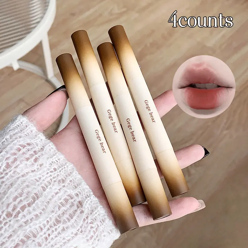 Four-Piece Matte Lipstick Lip Cream Set Lip Kits Soft Velvet Texture Long-Lasting Color Perfect for All Skin Types Ideal for Daily Use