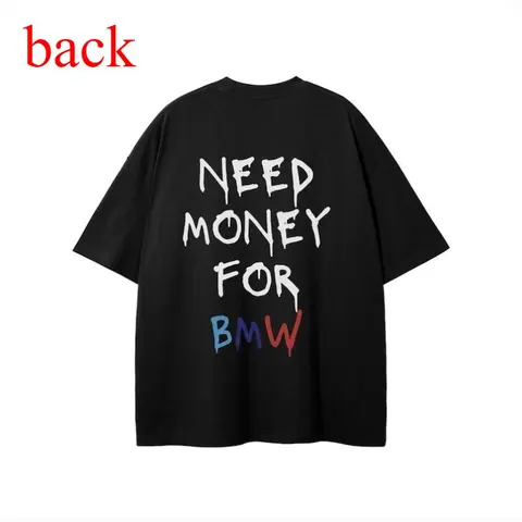 Lightweight Cotton Graphic Tee – Unisex 'Need Money For BMW' Design for All-Season Wear Apparel Fabric