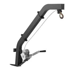 Tree Mounted Deer Hoist 353 lbs Load Capacity Hunting Game Hoist Winch Lift with Ratchet Strap Heavy Duty Deer Hanger for Skinning Cleaning Hanging Feed and Field Dressing Black