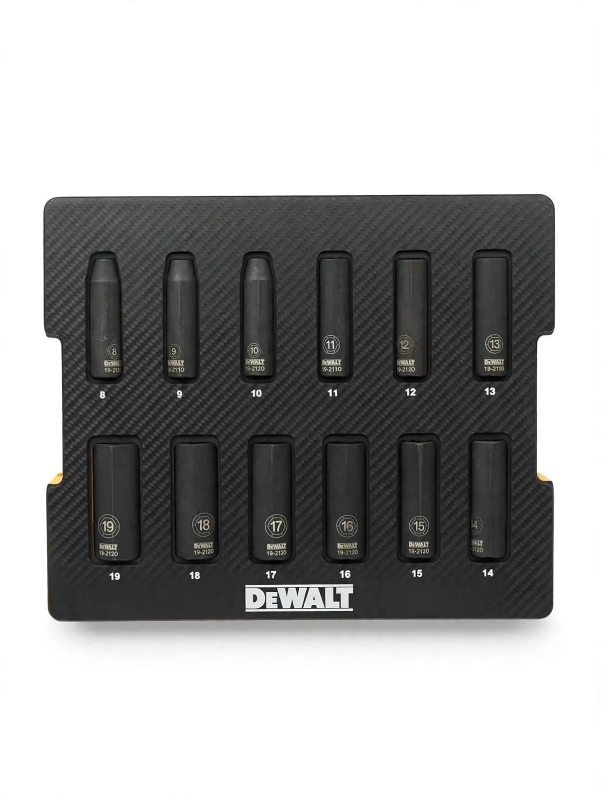 DeWalt 12-Piece Socket Set - 1/4" Drive, 6-14mm Sizes, Black Finish, Ideal for DIY Projects & Professional Use