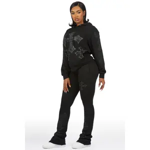 Tangia Black Stacked Track Set