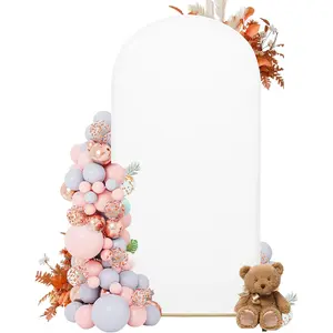 6.6FT Arch Covers,Arch Backdrop Stand Fitted Cover for Wedding Birthday Banquet Decoration(White,Cover Only)