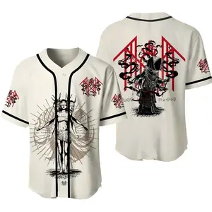 Sleep Token 3D Baseball Jersey - Unisex Short Sleeve Jersey for Music Tour, Baseball Outfielder Equipment, Loose Casual Button Front Design Y