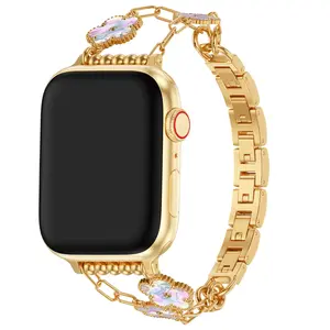 A luxurious women's metal bracelet symbolizing five beautiful blessings — Luck, Hope, True Love, Health, and Wealth. It’s compatible with Apple Watch sizes 40mm/38mm/41mm/42mm (S10/S11) and fits iWatch Series 11/10/9/8/7/6/5/4/SE 3/2/1.