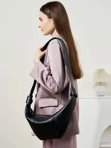 Casual Women's Croissant Bag, Unique Design Lazy Dumpling Style Crossbody Bag, All Seasons Trendy Shoulder Bag, Hobo Crossbody Bag