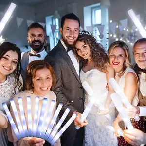 36 Elegant White Foam Wedding Glow Sticks - LED Light Sticks for Weddings Birthdays Concerts Halloween Christmas Party Supplies Night Light Decorations
