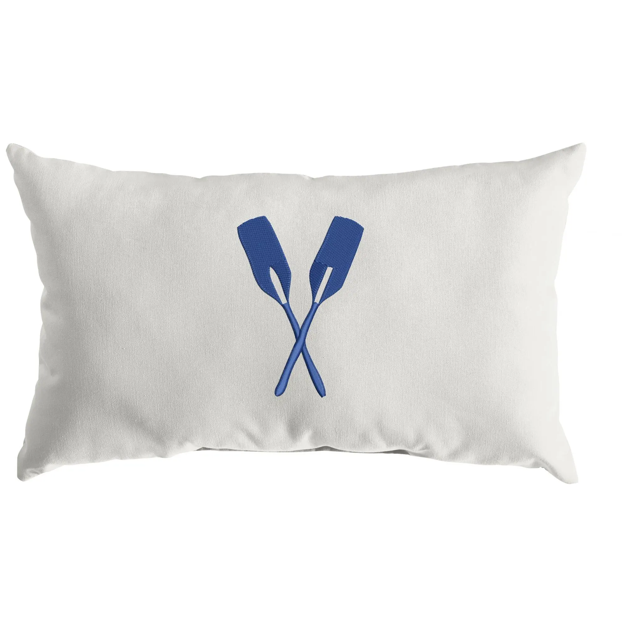 Sunbrella Indoor and Outdoor Lumbar EmbroideredOar Pillow