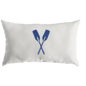 Sunbrella Indoor and Outdoor Lumbar EmbroideredOar Pillow
