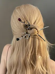 Women's Elegant Rose Design Hair Pin, Fashionable Hair Accessories for Women & Girls, Trendy All-match & Exquisite Hair Pin for Birthday Gift, Flower Hair Clips