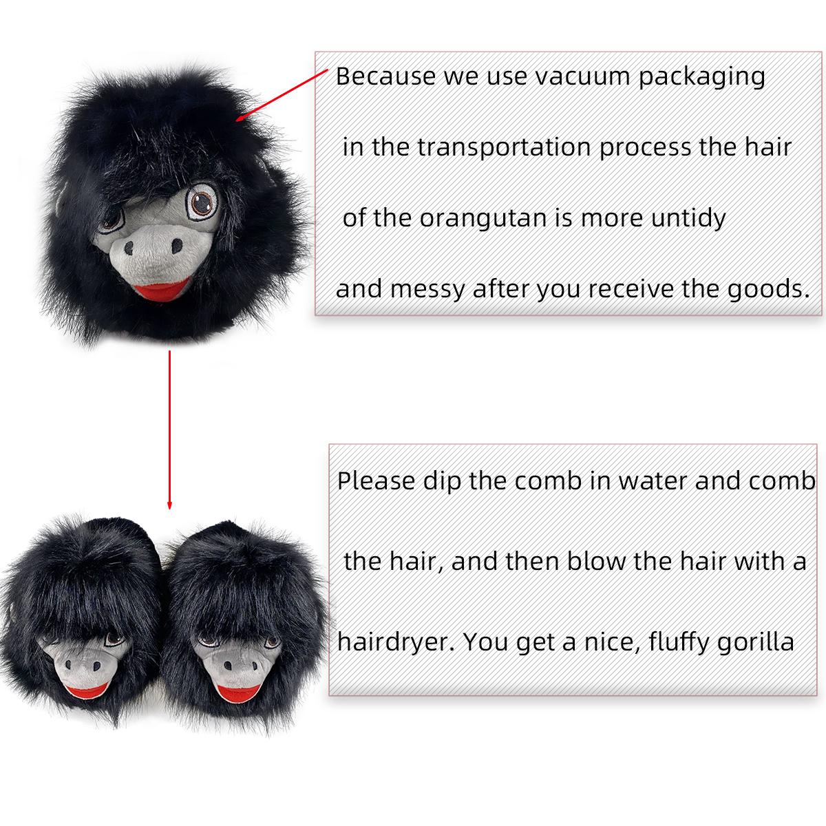 Yetbake Orangutan Winter Warm Plush Floor Lazy Shoes Men Women Unisex Indoor  Christmas Boots Anti-Slip Cotton Sneakers Lovers' House Slippers