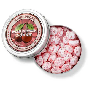 Sour Drops Dye-Free Cherry Sours Hard Candy Sweet Snack