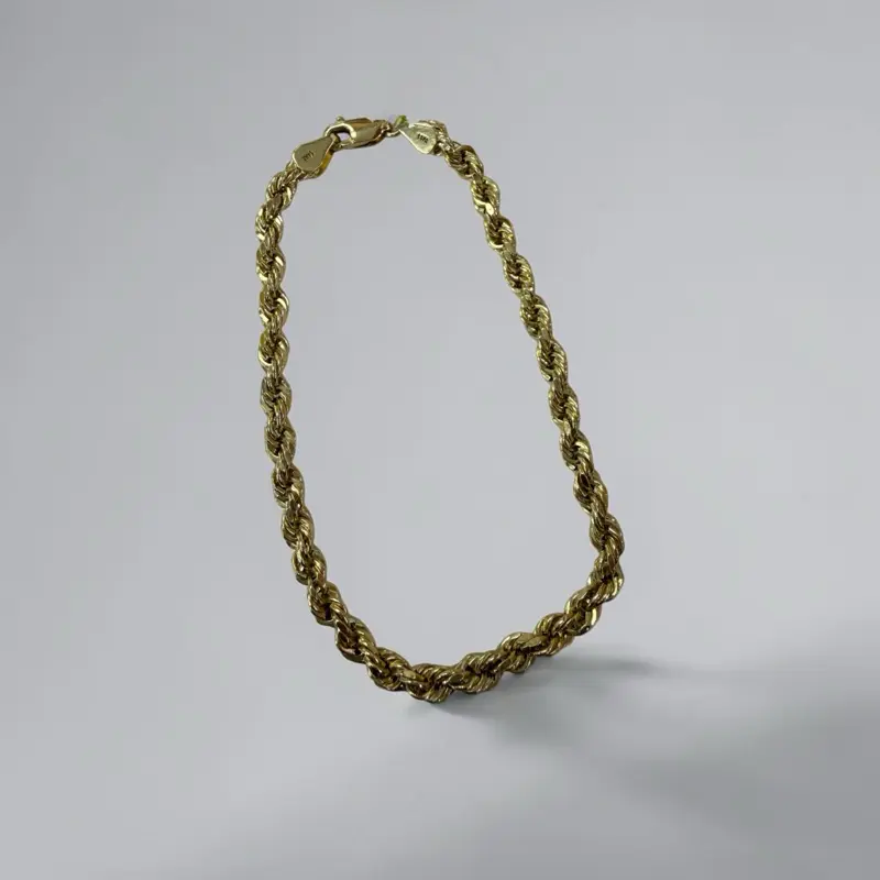 DBRG-00696 14kt Rope Link Bracelet, Fine 14kt Gold Bracelet for Jewelry Enthusiasts, Bracelets