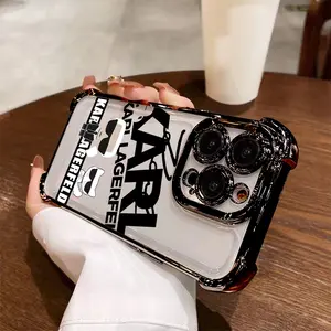 Luxury KarlS-Phone Case Suitable for iPhone 17 16e 16 15 14 13 12 11 Mini Pro Max Air X XR XSMAX 8 7 Plus Anti Fall Transparent Soft Back Cover