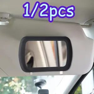 1/2pcs Car Women's Makeup Mirror, Car Sun Visor Decorative Mirror, Universal Car Makeup Mirror, Car Interior Accessory