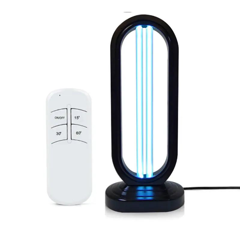 Home Disinfection Device Ultraviolet, Light with 3-Speed Timing, Remote Control and Radar Monitor Sensor, UV Light Sanitizer for Whole Room (Black)