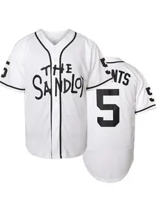 90s Sand Legend movie vintage baseball jersey, Classic Throwback Jersey, classic # 5 Squints embroidered retro button cardigan, suitable for movie enthusiasts and retro trend followers to collect Movie Jersey
