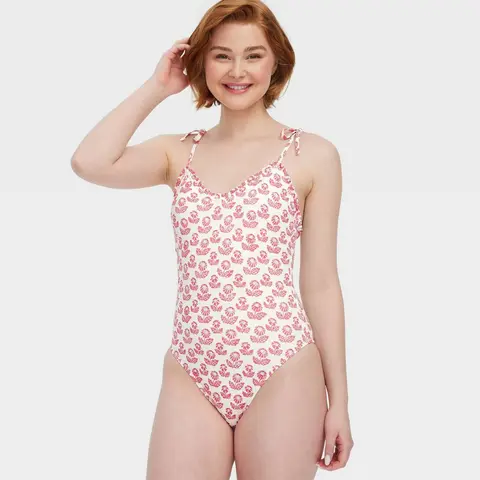 Women's Floral Tie-Shoulder One Piece Swimsuit - Roller Rabbit