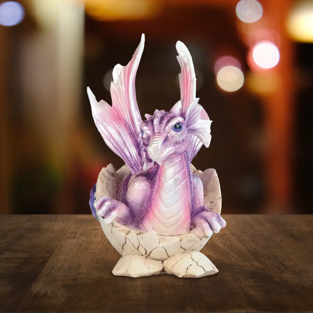 4"H Fantasy February Birthstone Purple Dragon Baby Hatchling Figurine