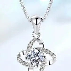 18” Silver & Rhodium Plated Pendant Necklace with Extender