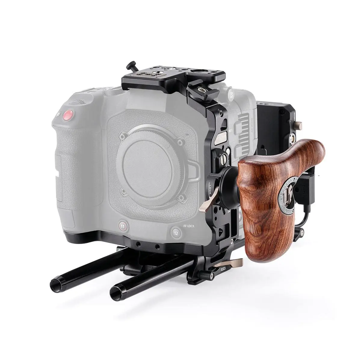 Tilta Custom Adjustable Camera Cage Pro Kit for Canon EOS C80 - V-Mount, Black, with Protection Handle & Accessories, Durable, Connection