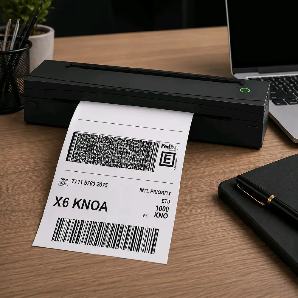 Portable A4 Thermal Printer for Shipping Labels & Documents – Wireless Inkless Printer for TikTok Shop, eBay, Etsy, Shopify, Home & Office