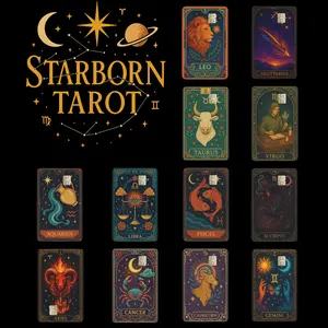 Zodiac Tarot Theme Card Cover – Vinyl Credit Debit Sticker Decal for All 12 Signs | Mystical Astrology Design