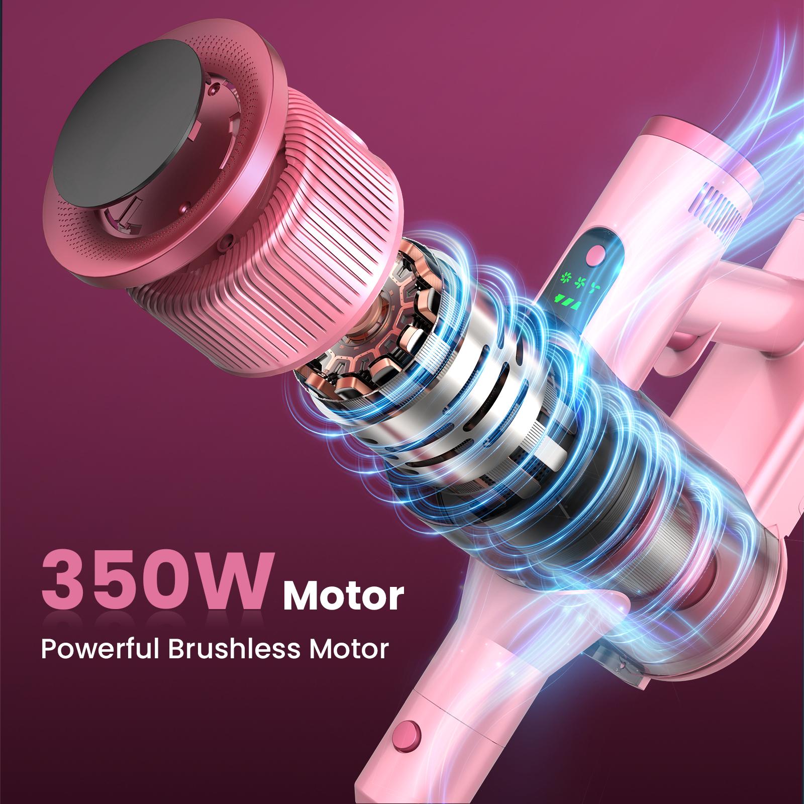 [SpringGlowUp]S2 Cordless Vacuum, 2-Mode Strong Suction & 55-Min Runtime, Anti-Tangle Rechargeable Stick Vacuum with Green LED for Easy Daily Cleaning , Lightweight 2-in-1 Handheld with Self-Standing Design for Floors, Carpets, Sofa, Tiles, Cars