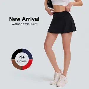 DLOODA Women's Basic Versatile Stretchy Flared Pleated Mini Skater Skorts with Shorts, Casual Comfy Skorts, New Arrival, 4+ Colors, TikTok Shop Spring Glow Up, Summer Vibes