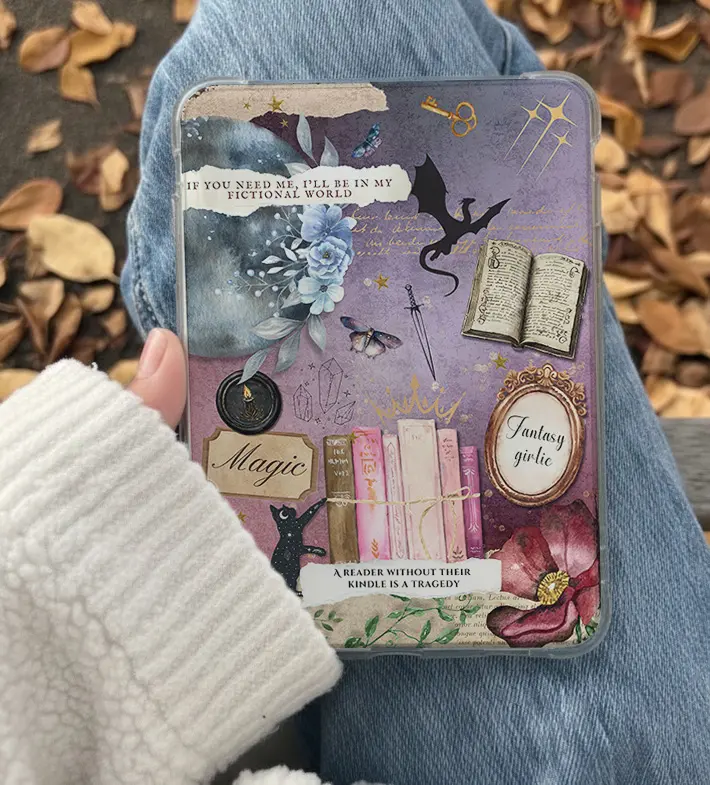 Romantasy Kindle Insert for Clear Case – Aesthetic Book Lover Decor | Cozy Reading Accessory