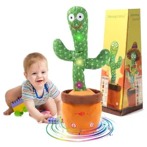 Dancing Talking Cactus Toy for | Colorful Glowing, Repeating What You Say, Singing, Mimicking Toys, Mixed Color