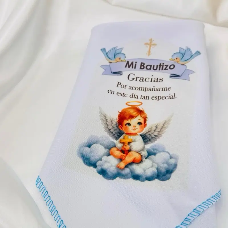 12pcs Recuerdos Para Bautizo, Servilletas de tela  Para Bautizo 12x12”