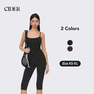 Cider Cotton-blend Polka Dot Capri Jumpsuit Cider Cotton-blend Polka Dot Capri Jumpsuit