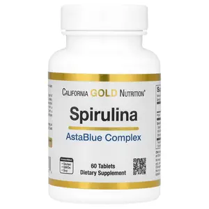 California Gold Nutrition Spirulina, Organic AstaBlue Complex Blend, 60 Tablets