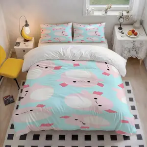 3Pcs Squishmallow Archie small animals Patterned Exquisite 100 Polyester Bedding Set, Festive Art Print, Ideal Christmas Gift, Perfect for Home Bedroom All Seasons, 1 Duvet Cover 2 Pillowcases (No Insert)