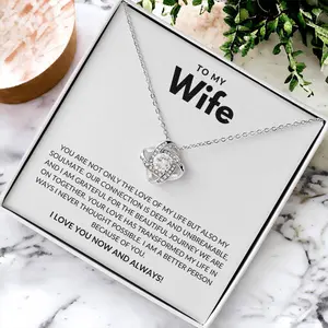 Anniversary Gifts for Wife Birthday Gift for Wife Gift from Husband To My Beautiful Wife Necklace Sterling Silver Knot Pendant