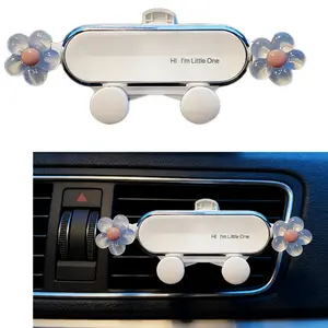 Car Cellphone Holder Camellia Stocking Stuffers Elegant Flower Crystal&Astronaut Air Vent Phone Holder Vehicle Phone Mount Clip Cell Phone Mount Cradle Decor for Smartphone Nice Gift
