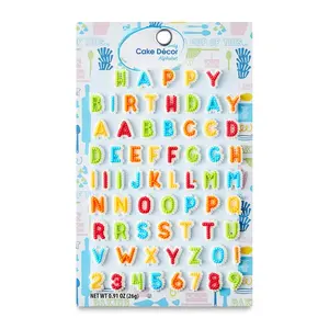 Candy Alphabet Cake Decor, Multicolor, 0.91 oz Household Set