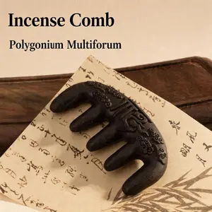 Ancient Incense Massage Comb Guiyuan Polygonum Multiflorum Formula Fu Character Hair Care Home Ornament