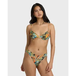 BILLABONG Women's Des Tropiques Talia Underwire Bikini Top, Logo Embroidery, Beach