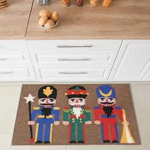 Lush Decor FRONTPORCH Indoor/Outdoor Hand Tufted Durable Area Rug - Traditional Lodge Decorative  (Nutcracker)