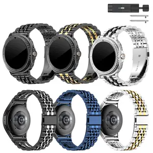 Two-color Stainless steel watch starp compatible with samsung galaxy watch8 40/44mm/watch8 LTE 44mm/watch8 classic 46mm/galaxy watch Ultra 47mm/galaxy Ultra（2025）/watch 4/5/6/7/FE 40/44mm/watch6 classic 43/47mm/Watch4 classic 42/46mm