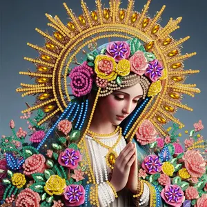Virgin Mary Diamond Painting, Special Shaped Diamond, Crystal Diamond Painting Kit, 5D Diamond Painting Kits, Frameless