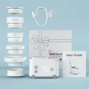 Smily Mia Portable Baby Bottle Warmer Wireless Travel Milk Heater with Adapters for Dr Brown Avent Medela & More Universal Compatibility & Long Battery Life