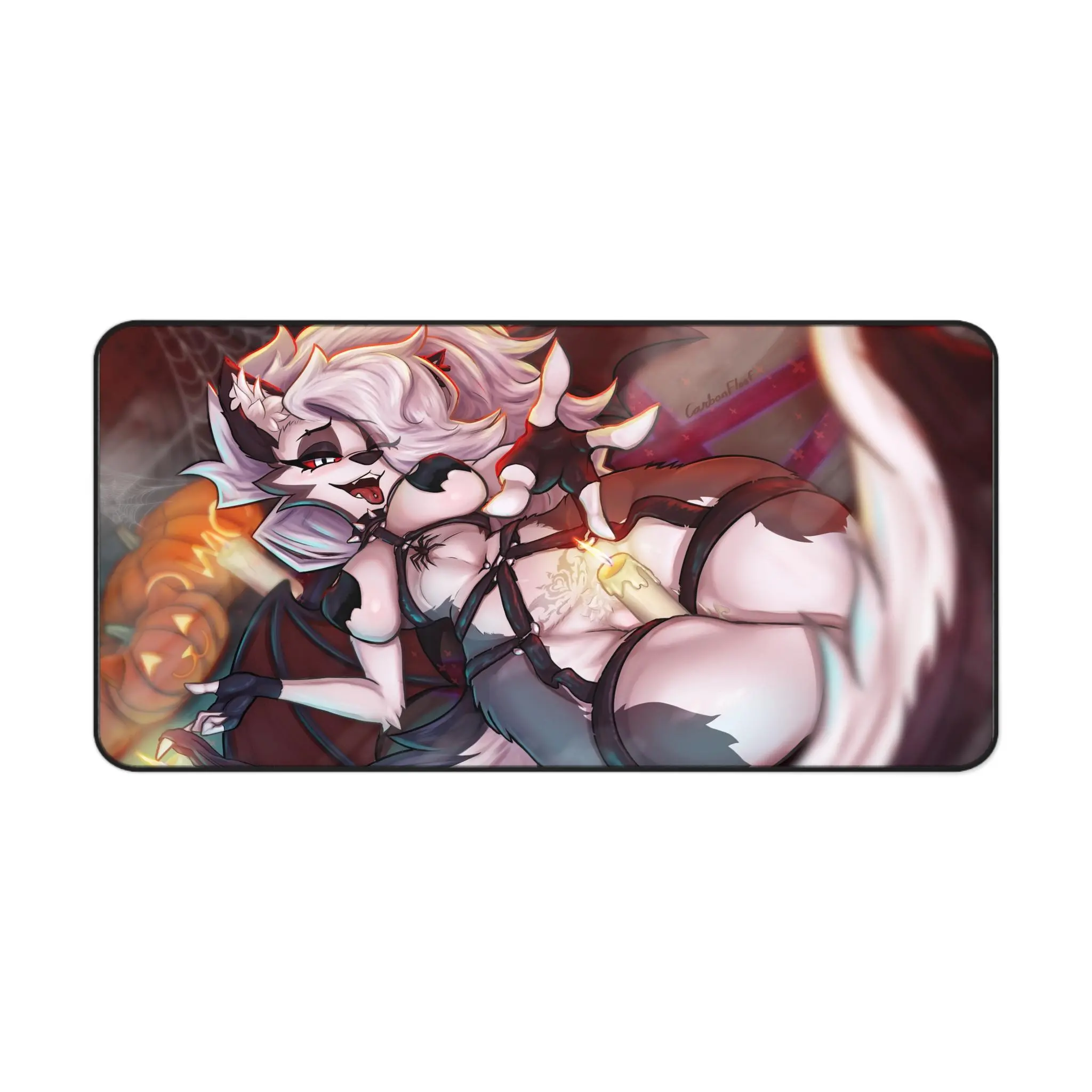 Loona Helluva Boss Anime Mouse Pad – Dark Fantasy Demon Wolf Girl Artwork, Large Gaming Desk Mat, Smooth Speed Surface, Non-Slip Rubber Base, Gothic Aesthetic Desk Accessory for PC Gamers, Non-Stitched Mat