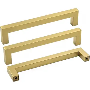 10Pack 5in Brushed Gold Cabinet Pulls Modern Gold Drawer Pulls Cabinet Hardware Handles for Kitchen Cabinets