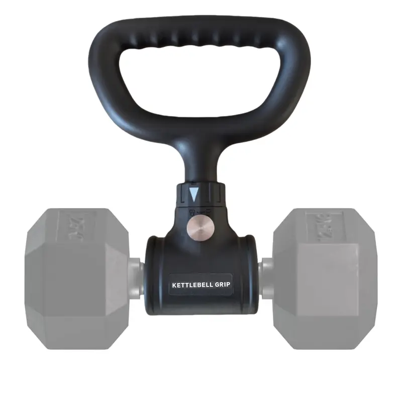 Dumbbell-to-Kettlebell Conversion Grip Handle - 40 kg High Capacity, Non-Slip Ergonomic Comfortable Hold, Sweat-Resist Grip, Quick Installation, Double Locking Protection, Unisex Fit, Compact Fits Most Gym Bags, Weight Plate Compatible Home Gym Tool