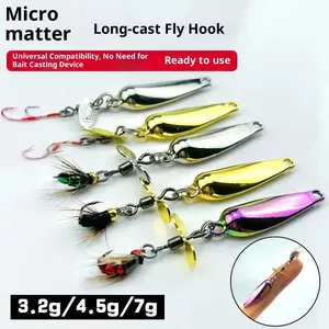 Super Realistic Poison Fly Fishing Hooks, Micro Fly Hook Lure Set, New Propeller Reflective Blades, Suitable for Small Predator Fish