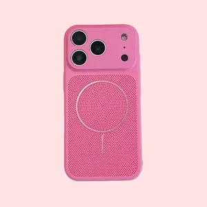 Magnetic Phone Case for IP 17 Pro Max, 16 Pro Max, 15, 14, 13 - Full Lens Protection, Large Ventilation Heat-Dissipation Window