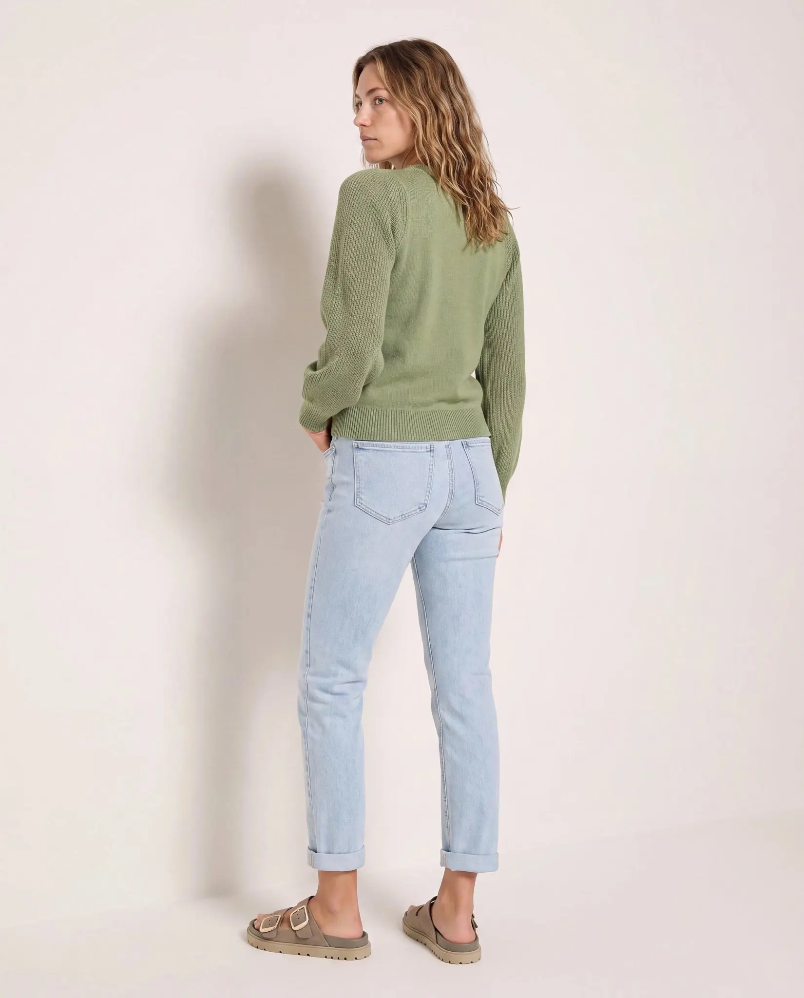 Pacific Puff Shoulder Crew Neck Sweater