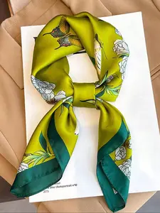 Floral Print Neckerchiefs, Elegant Style Casual Soft Scarf for Women, Fashion Accessories for Daily Wear, Trendy All-match & Exquisite Neckerchief for Birthday Gift, Fitted Design Thin